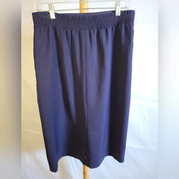Vintage Fay Jackson Navy  Blue Skirt with Slit and pocket size 11/12 - Picture 5 of 6